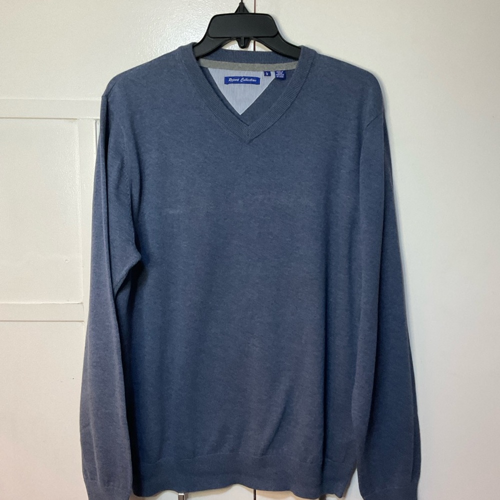 Men’s Blue V-Neck Sweater